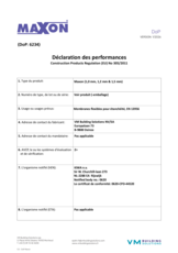 Déclaration de performance (DOP) - Maxon